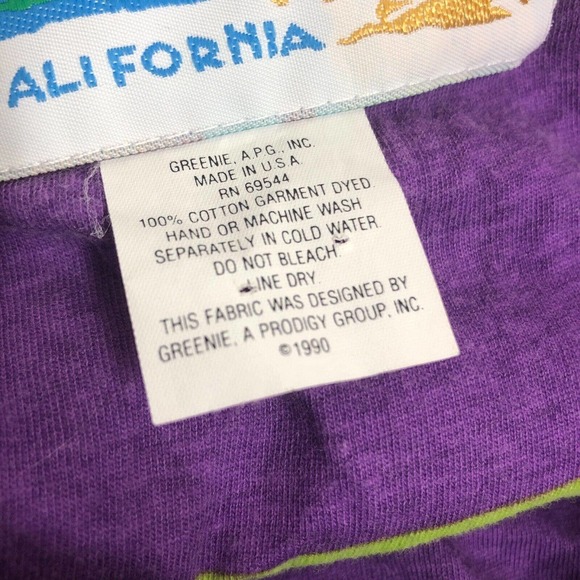 Vintage 90s Puffy Sweatshirt Top Teal Green Purple Southwest Kachina - Picture 3 of 8